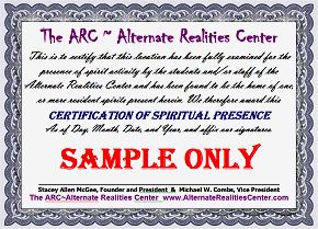 Private Paranormal Investigations - Certificate